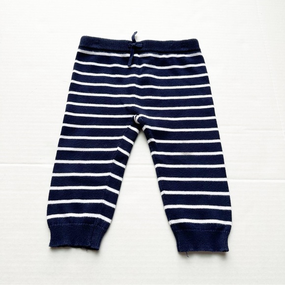 Janie and Jack Striped Sweater Jogger In Navy - Picture 2 of 12